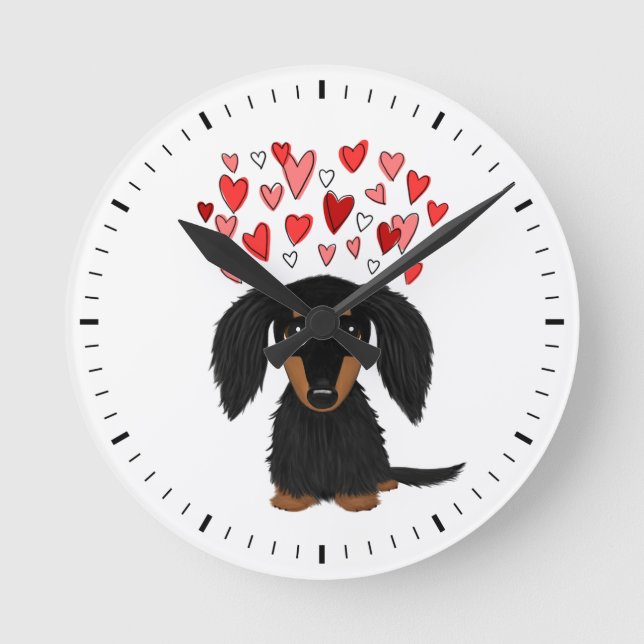 Horloge Ronde Chien de Black and Tan Longhaired (Recto)