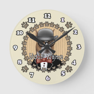 Horloge Ronde Chien de boîte