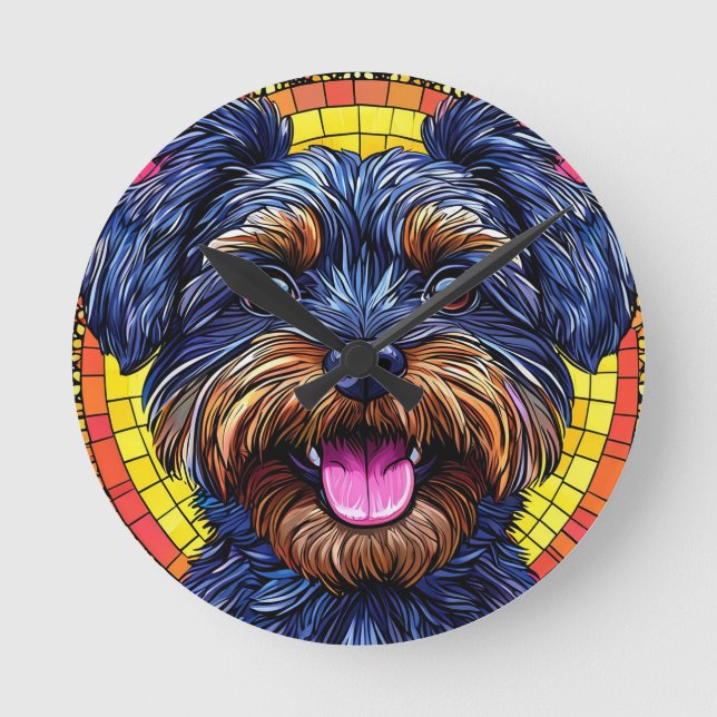 Horloge Ronde Chien de dessin animé mignon (Recto)