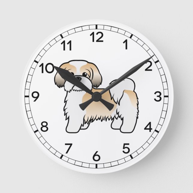 Horloge Ronde Chien De Dessin De Cartographie Mélange Chien Chii (Recto)