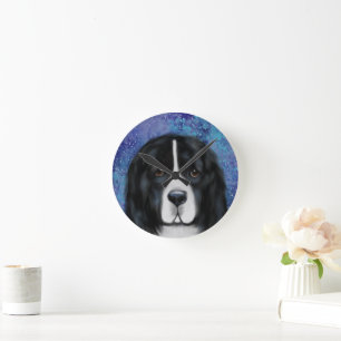Horloge Ronde Chien de Terre-Neuve