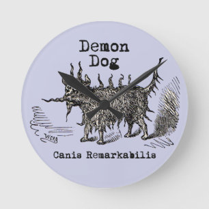 Horloge Ronde Chien Démon Vintage Drôle Mignon