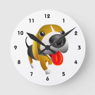 Horloge Ronde Chien mignon de 3d Basset Hound