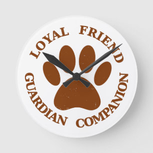 Horloge Ronde Chien Paw Loyal Friend