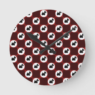 Horloge Ronde Chiens de Cute Scottie