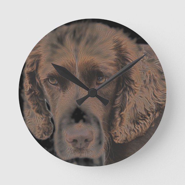 Horloge Ronde Chiens de Springer anglais (Recto)