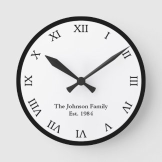 Horloge Ronde Chiffre romain personnalisé