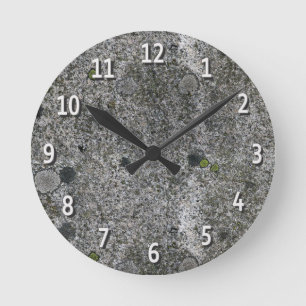 Horloge Ronde Chiffres blancs gris granit
