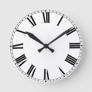 Horloge Ronde Chiffres romains minimalistes simples