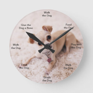 Horloge Ronde Chihuahua, cadenas de chien