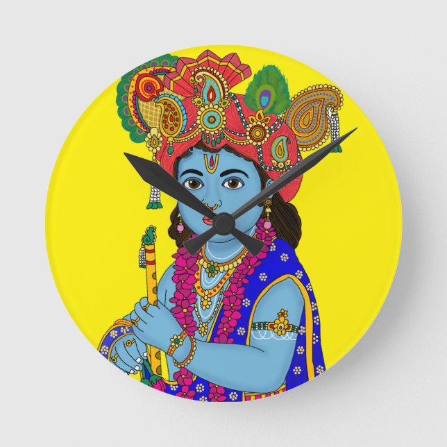 Horloge Ronde Child Krishna Wall Clock (Recto)