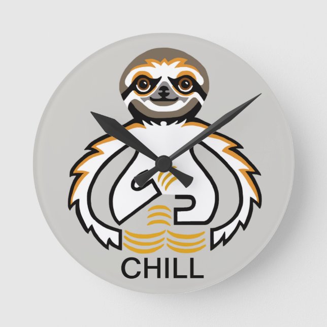 Horloge Ronde CHILL - Cool SLOTH - Faune - Nature (Recto)