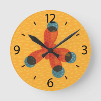 Horloge Ronde Chimie organique Molécule de méthane Jaune