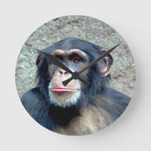Horloge Ronde Chimpanzé