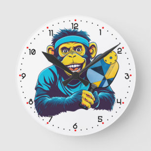 Horloge Ronde Chimpy Smash Pickleball