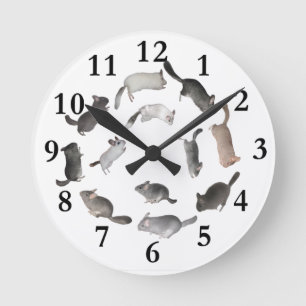 Horloge Ronde Chinchilla jumping clock