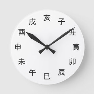 Horloge Ronde Chinese Zodiac Kanji Clock -