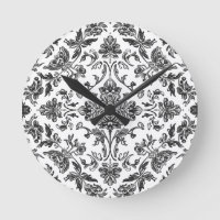Chinoiserie florale noir et blanc aquarelle