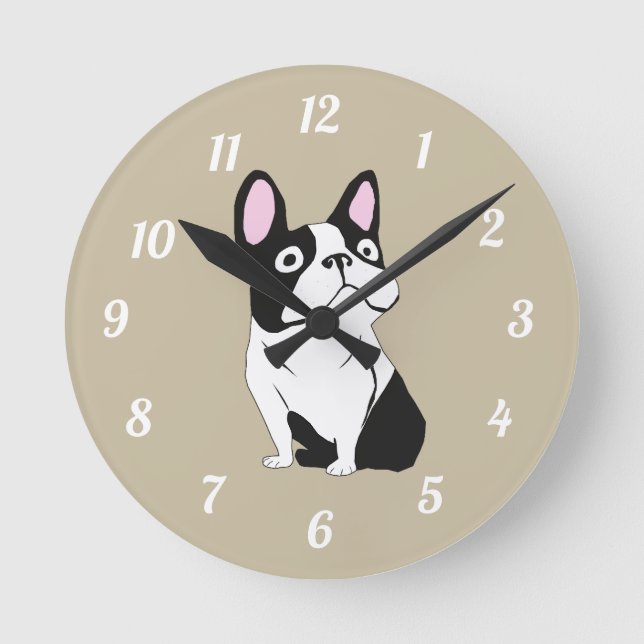 Horloge Ronde Chiot mignon (Recto)