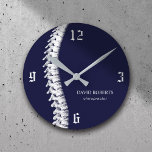 Horloge Ronde Chiropractic chiropractor Spine Therapeuist Navy<br><div class="desc">Chiropractic chiropractor Spine Therapeutique est Chiro Navy Blue Clocks.</div>