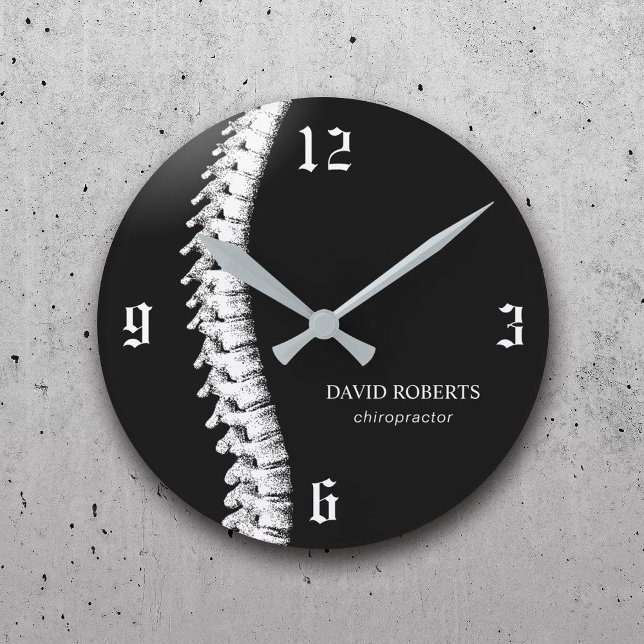 Horloge Ronde Chiropratique Chiropraticien Spine Therapist Chiro (Créateur téléchargé)
