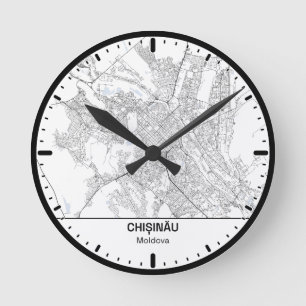 Horloge Ronde Chisinau Clock City Line Art