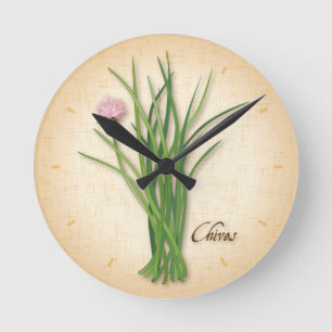 Horloge Ronde Chives Herb Clock