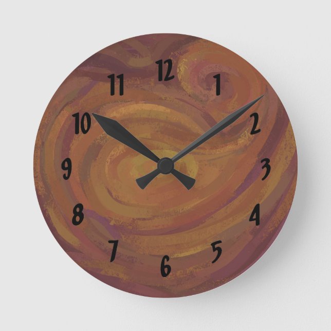 Horloge Ronde Chocolat Carmel Swirl (Recto)