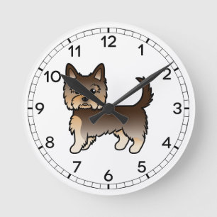 Horloge Ronde Chocolat Yorkshire Terrier Yorkie Cartogramme Chie