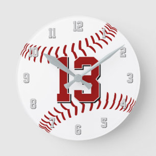 Horloge Ronde choisissez vos propres couleurs baseball