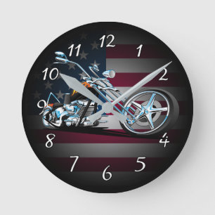 Horloge Ronde Chopper américain classique