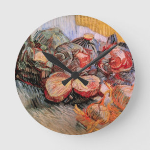 Horloge Ronde Choux rouges et oignons par Vincent van Gogh