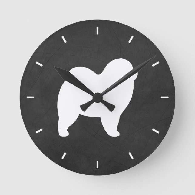 Horloge Ronde Chow Chow Silhouette (Recto)