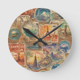 Horloge Ronde Chroniques de Wanderlust : Timbres de voyage de st