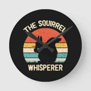 Horloge Ronde Chuchoteur d'écureuils Cadeau pour les amoureux de