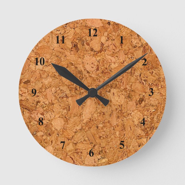 Horloge Ronde Chunky Natural Cork Wood Grain Look (Recto)