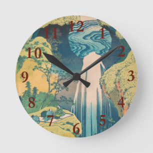Horloge Ronde Chutes d'Amida d'Hokusai Japon Cascade