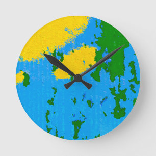 Horloge Ronde Ciel bleu bleu