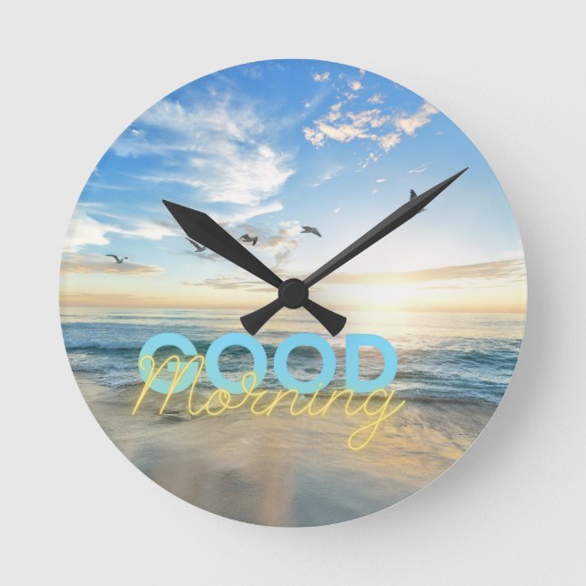 Horloge Ronde Ciel bleu du matin (Recto)