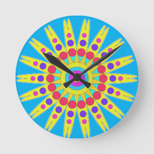 Horloge Ronde Ciel bleu soleil