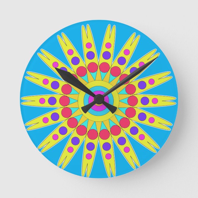 Horloge Ronde Ciel bleu soleil (Recto)