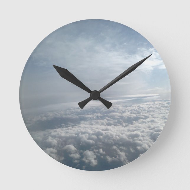 Horloge Ronde Ciel, Vue Avion, Beaux Nuages (Recto)