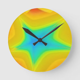 Horloge Ronde Ciels d'or - Ken Gage Art Abstrait
