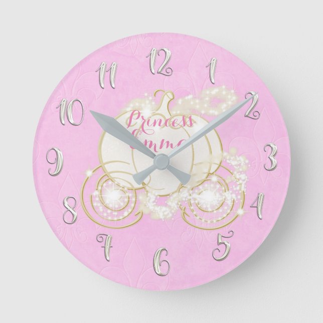 Horloge Ronde Cinderella Princess Sparkle Carriage rose Personna (Recto)