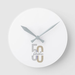 Horloge Ronde Cinquante et fabuleux 50e anniversaire moderne Elé