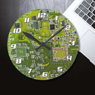 Horloge Ronde Circuit imprimé circuit imprimé circuit vert circu