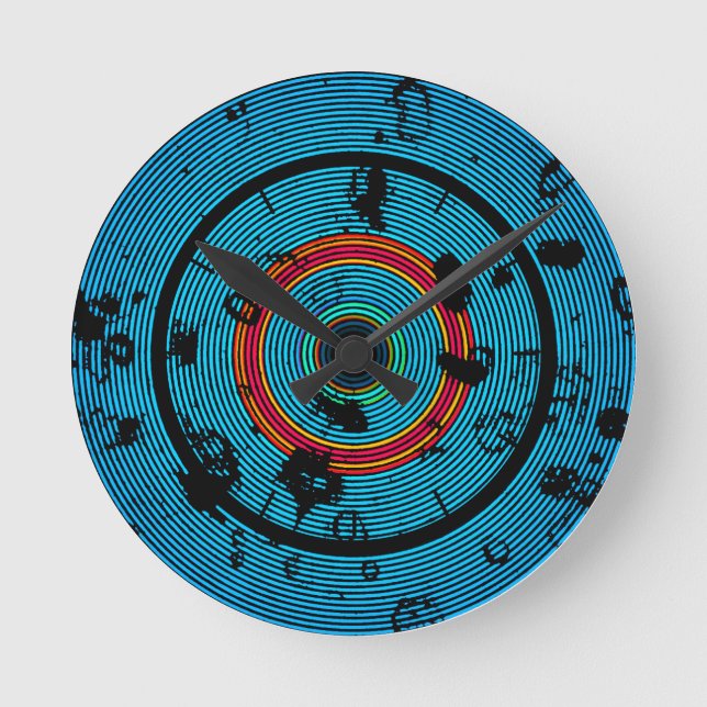 Horloge Ronde Circulaire Blue Abstract (Recto)