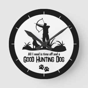 Horloge Ronde Citation de Chien Chasse de Bow Moderne