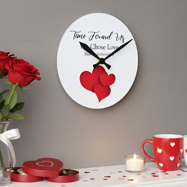 Horloge Ronde Citation de la Saint-Valentin : Le temps nous a tr (Créateur téléchargé)