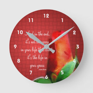 Horloge Ronde Citation de l'attitude de Red Rose